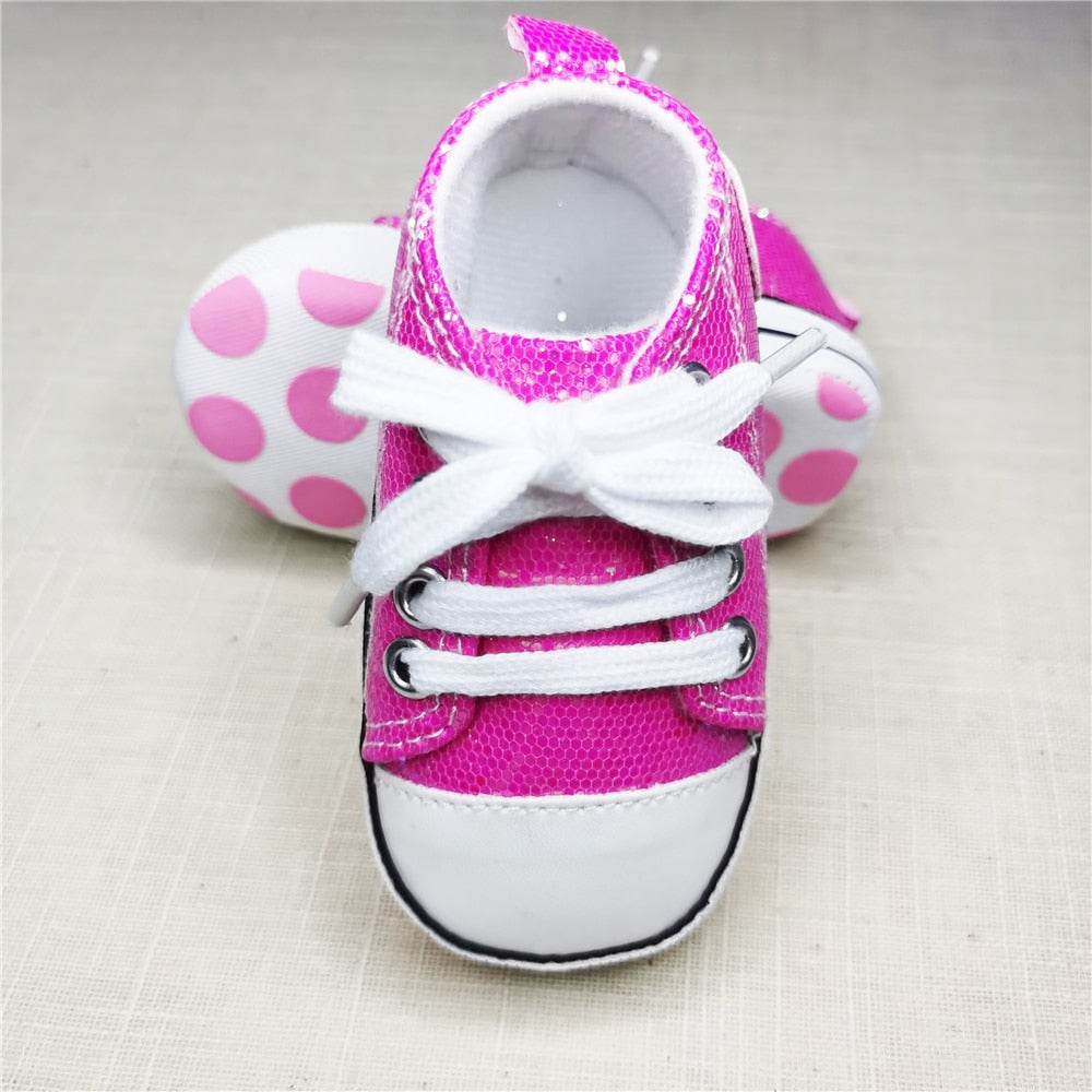 Baby Shining Shoes For Newborn Canvas First Walker Spring Autumn Baby Boys Girls First Walker Anti- Slip Infant Toddler