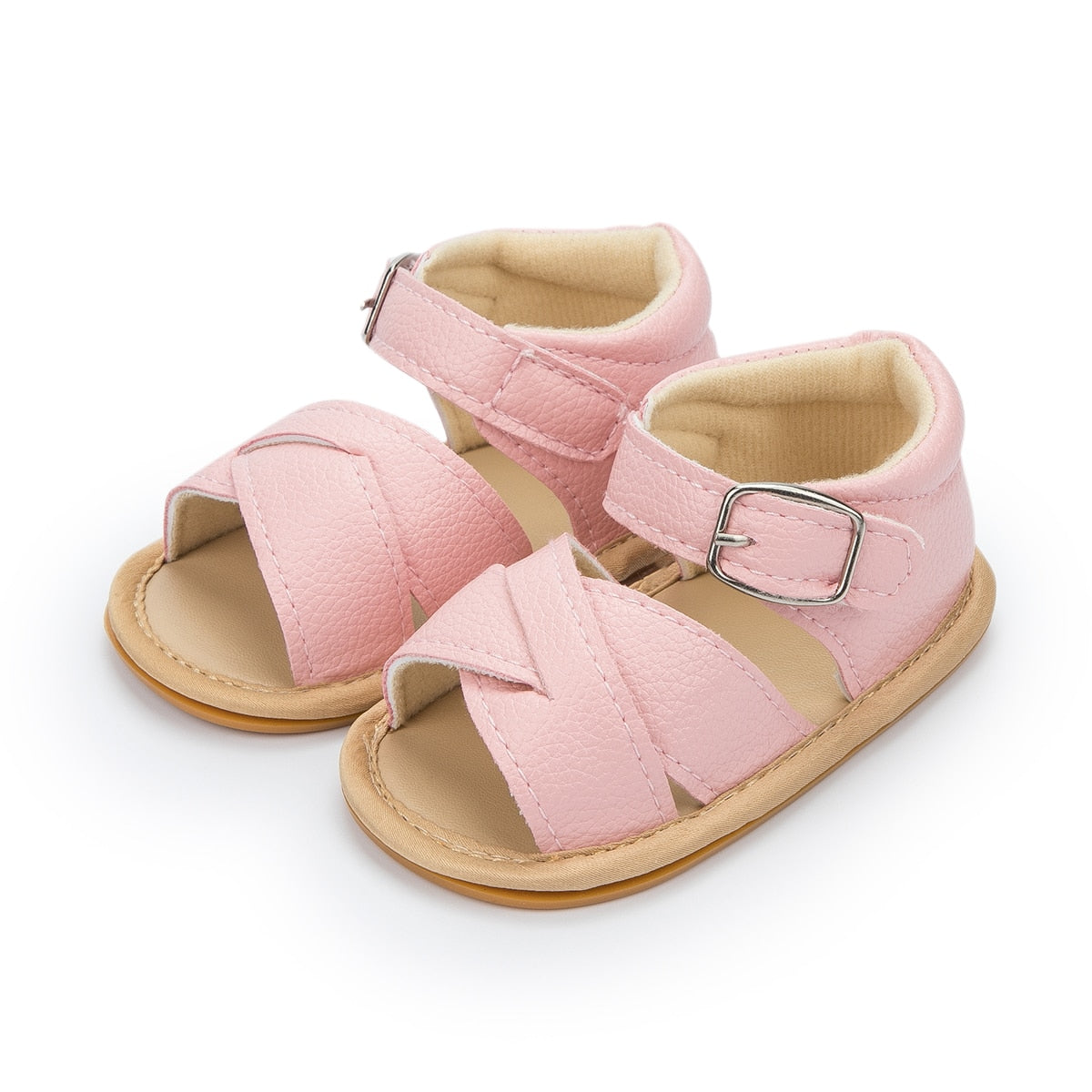 New Infant Baby Shoes Baby Boy Girl Shoes Toddler Flats Summer Sandal Flower Soft Rubber Sole Anti-Slip Crib Shoes First Walker