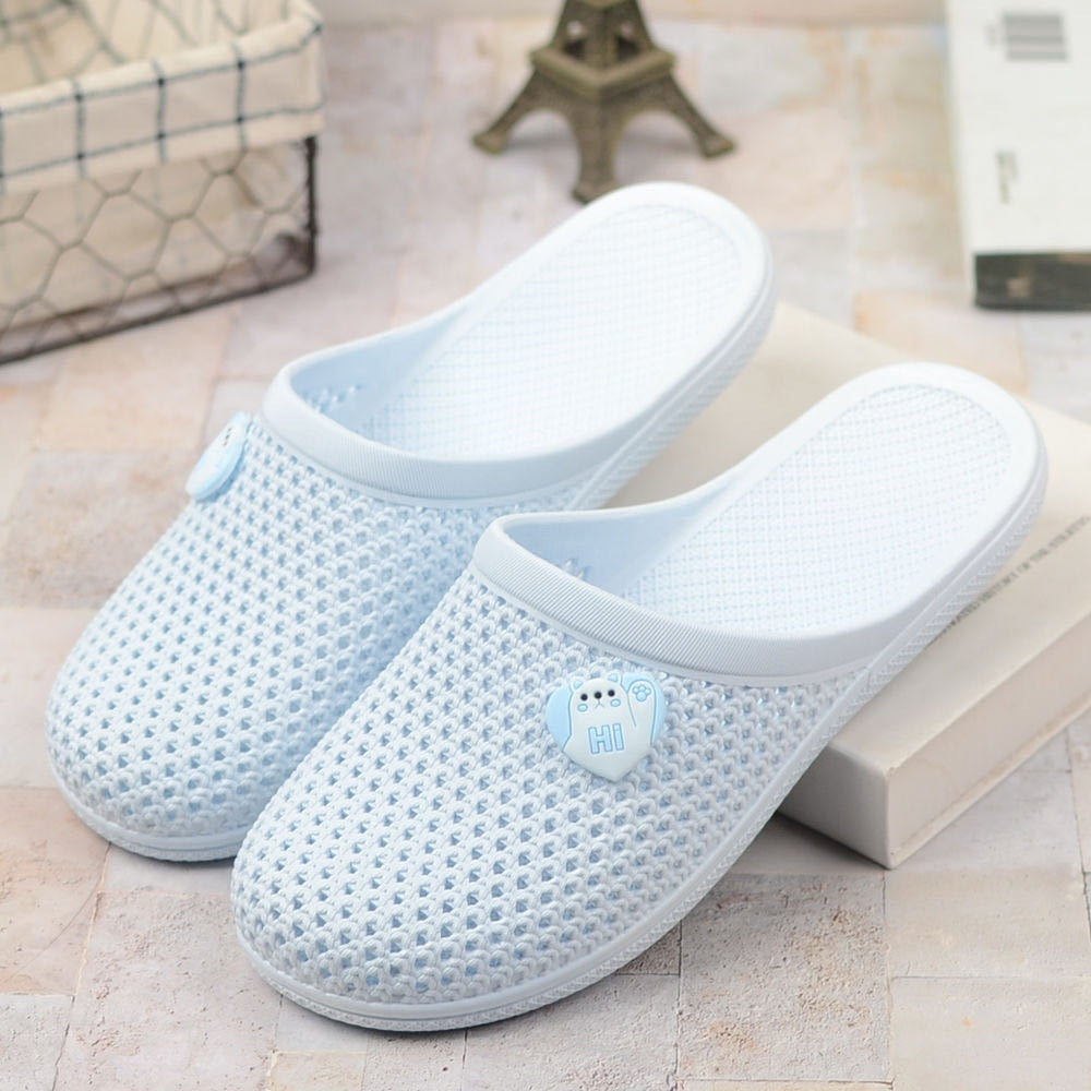 Female Home Slippers Close Toe Cut-out Summer Shoes Woman Fashion Slides Anti-slip Outside Ladies Beach Bathroom Slippers SH339