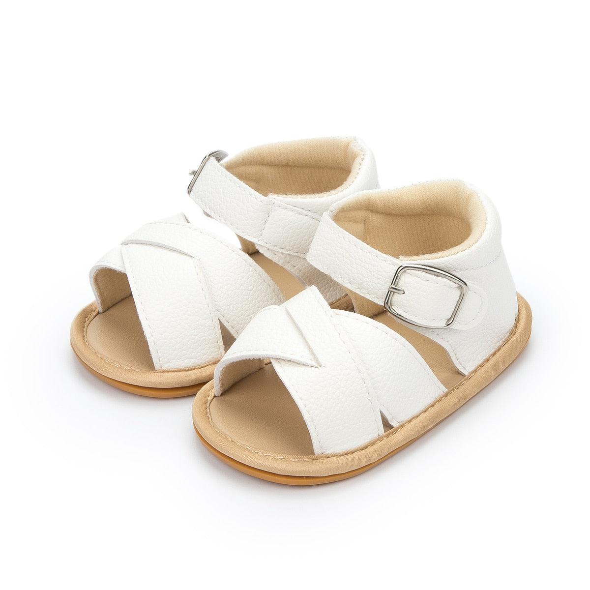 New Infant Baby Shoes Baby Boy Girl Shoes Toddler Flats Summer Sandal Flower Soft Rubber Sole Anti-Slip Crib Shoes First Walker