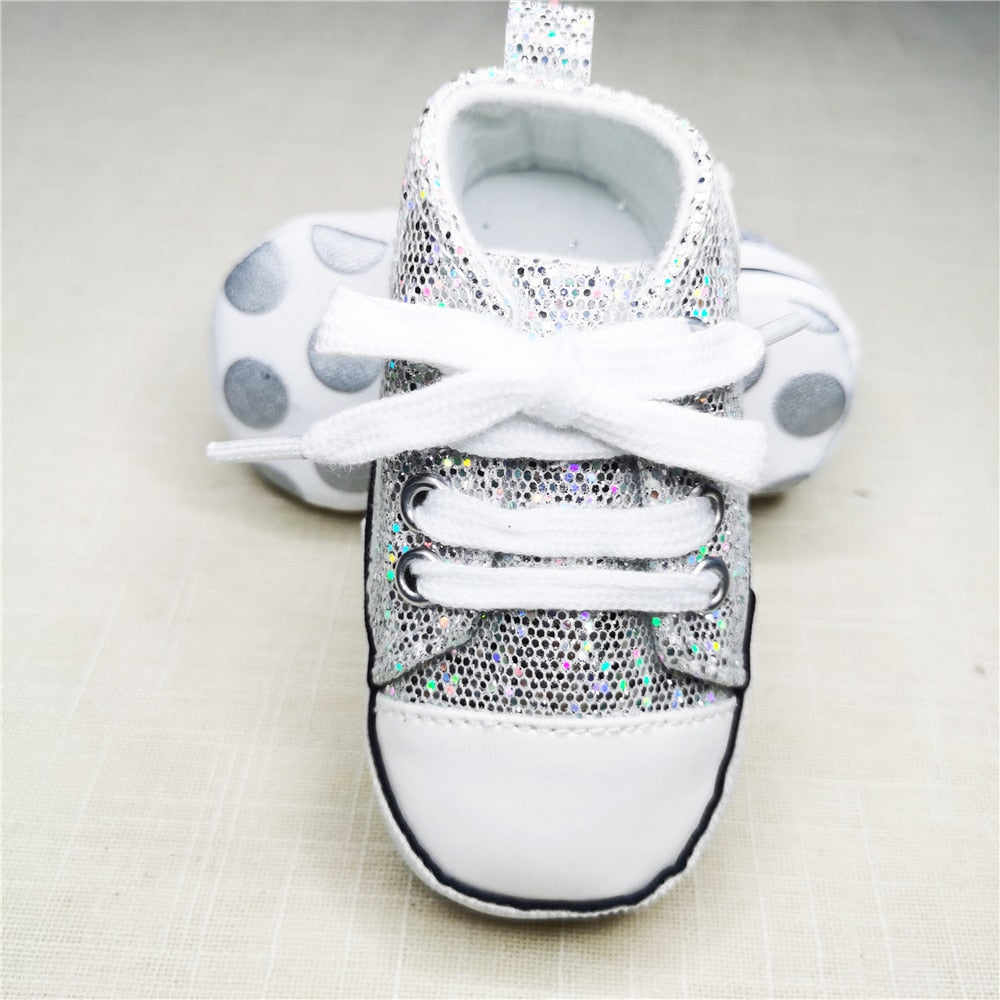 Baby Shining Shoes For Newborn Canvas First Walker Spring Autumn Baby Boys Girls First Walker Anti- Slip Infant Toddler