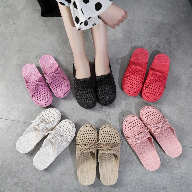 Female Home Slippers Close Toe Cut-out Summer Shoes Woman Fashion Slides Anti-slip Outside Ladies Beach Bathroom Slippers SH339