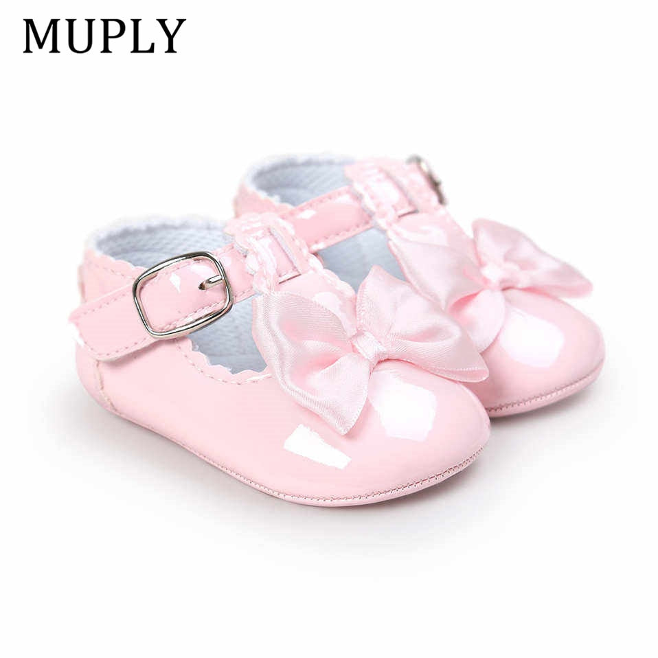 Newborn Baby Girls Shoes PU leather Buckle First Walkers Big Bow Summer Princess Shoes Party Wedding Baby Girl Shoes