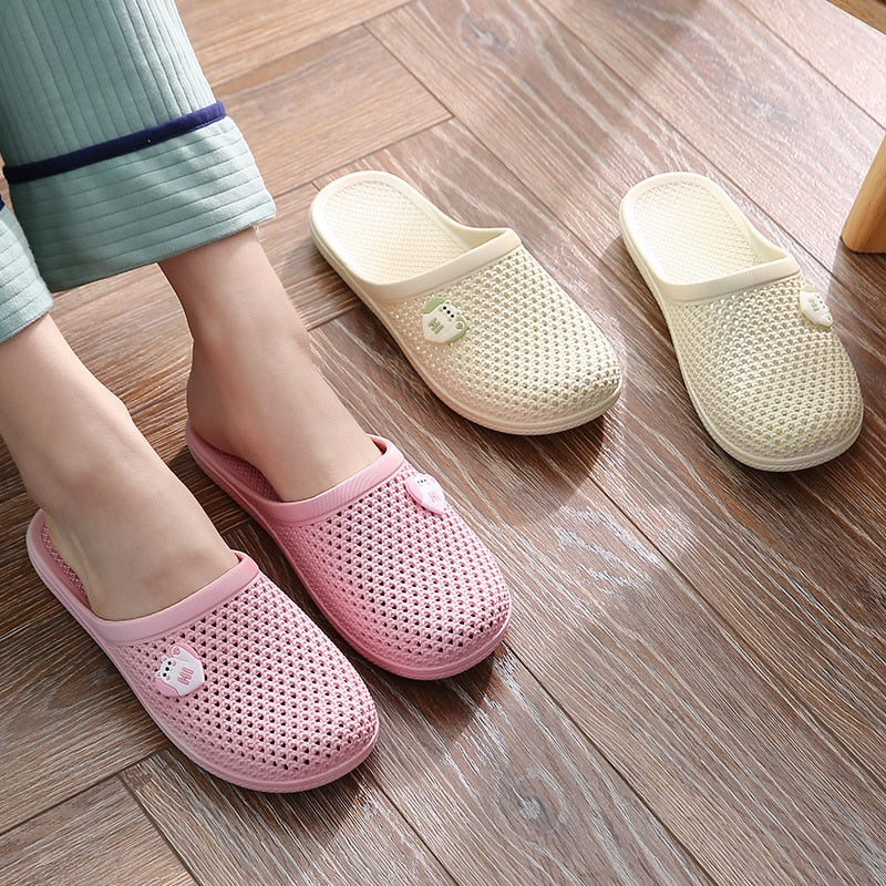 Female Home Slippers Close Toe Cut-out Summer Shoes Woman Fashion Slides Anti-slip Outside Ladies Beach Bathroom Slippers SH339