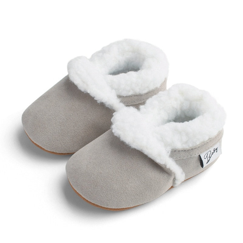 Winter Warm Newborn Baby Toddler Boy Girl Boots Short Plush Soft Soled Anti-slip Baby Crib Shoes 0-18M