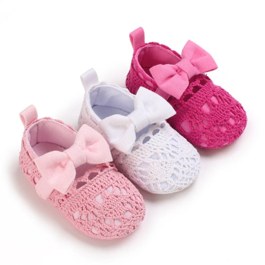 Baby Girls Lace Cloth Bowknot Princess Shoes Baby Girls First Walkers Toddler Soft Sole Walking Shoes Infant Prewalker