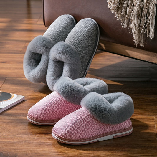 2022 Faux Fur Winter Warm Shoes Woman Men Indoor Slippers Soft Plush Anti-slip Lovers Home Floor Slipper Cotton Slides SH08271